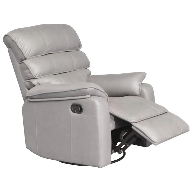 J.T.R Relaxfauteuil-Relaxstoel-Verstelbare leunestoel met verstelbare rugleuning en voetensteun- Leer-Donkergrijs.