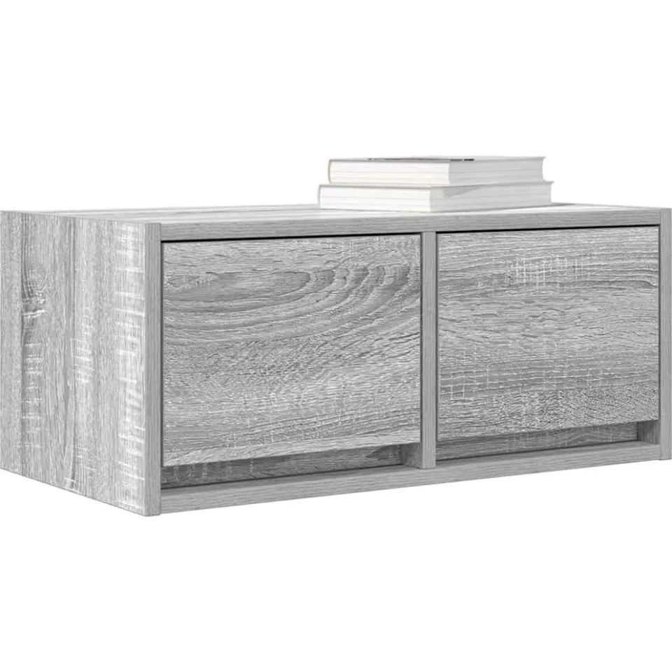 vidaXL TV-meubel 60x31x25,5 cm bewerkt hout grijs sonoma eikenkleurig