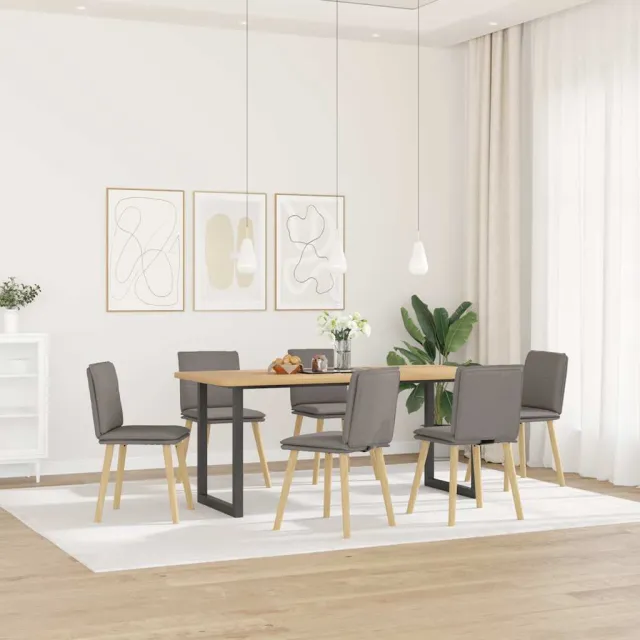 vidaXL Eetkamerstoelen 6 st stof taupe, foto 2