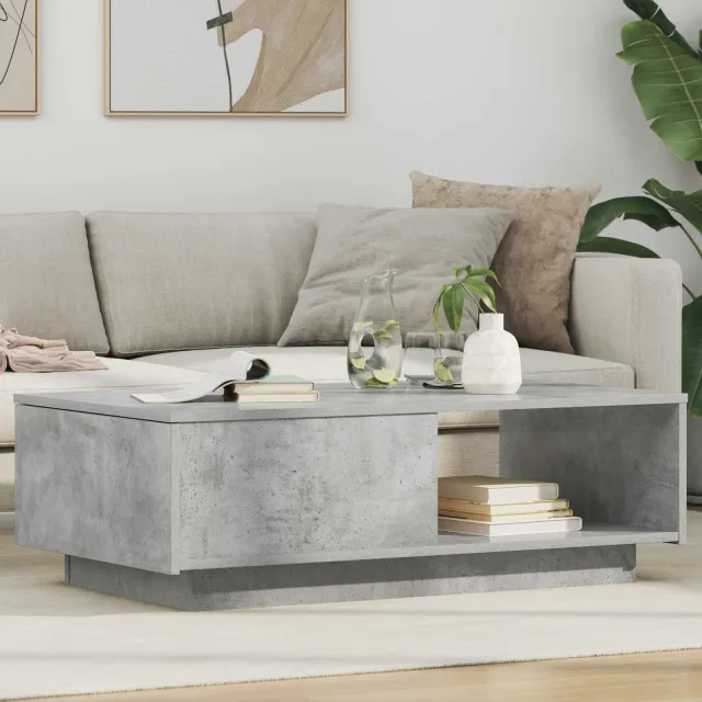 vidaXL Salontafel Beton Grijs 95 x 55 x 31 cm Bewerkt hout