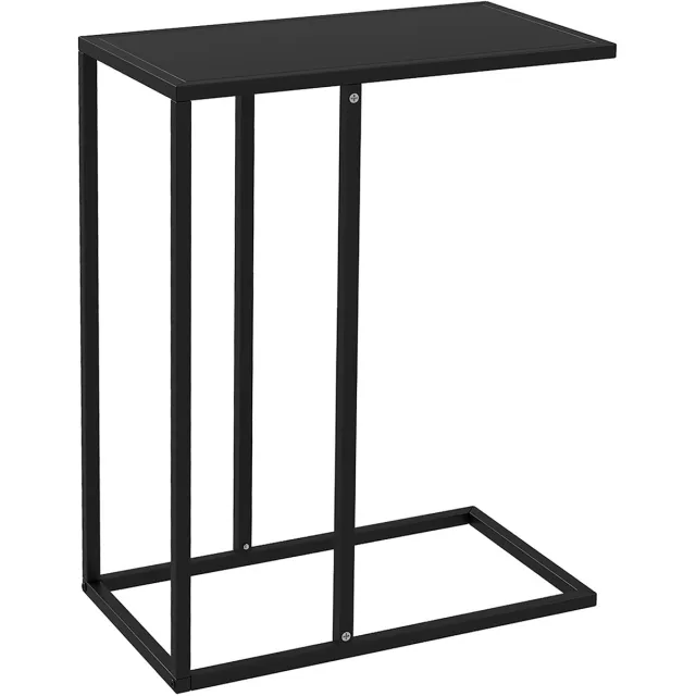 Homona Bijzettafel - C-vormig - Met stalen frame en vloerbeschermers - 46 x 26 x 60 cm - Zwart