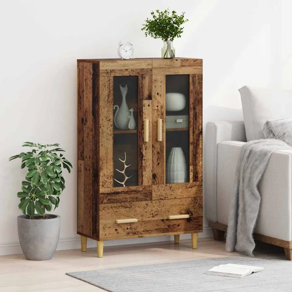 vidaXL Highboard Oud Hout 70 x 31 x 115 cm Bewerkt hout bruin, foto 4