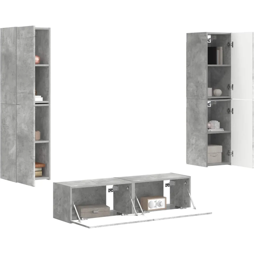 vidaXL Tv-meubelset 6 st 31 x 30 x 60 cm Beton Grijs