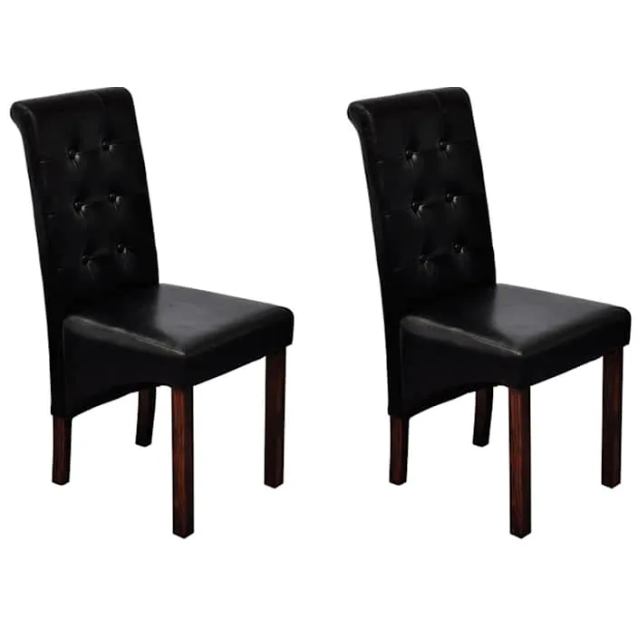 vidaXL Eetkamerstoelen 2 st kunstleer zwart, foto 3