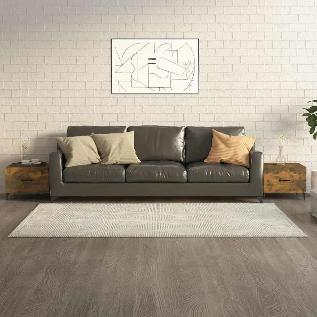 vidaXL Salontafels 2 st met metalen poten 50x50x40 cm gerookt eiken, foto 2