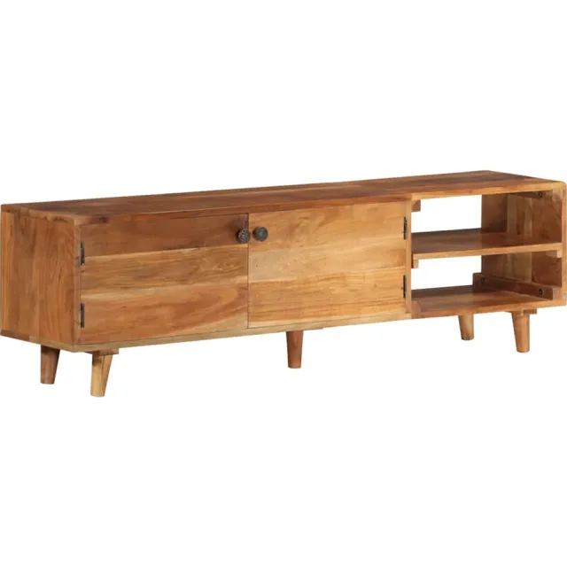 vidaXL Tv-meubel 140x30x40 cm massief acaciahout met hongingafwerking Bruin