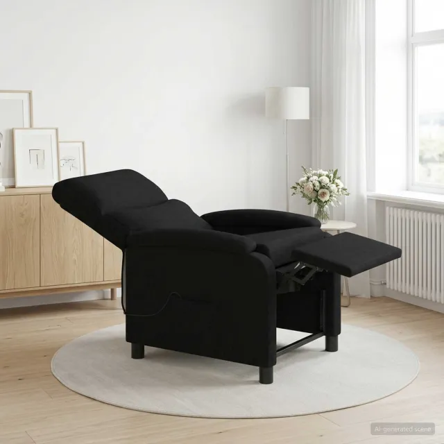 vidaXL Massage Recliner Zwart Stof