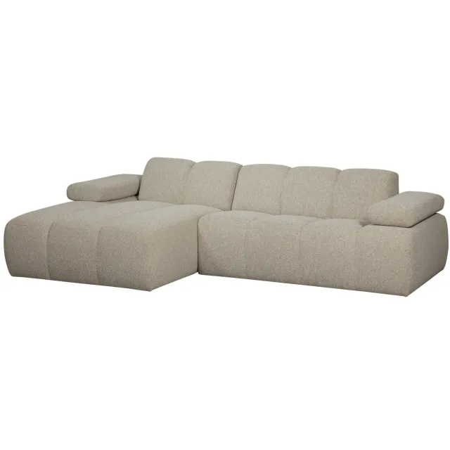 WOOOD Mojo Chaise Longue Bank Links - Bouclé - Beige Melange