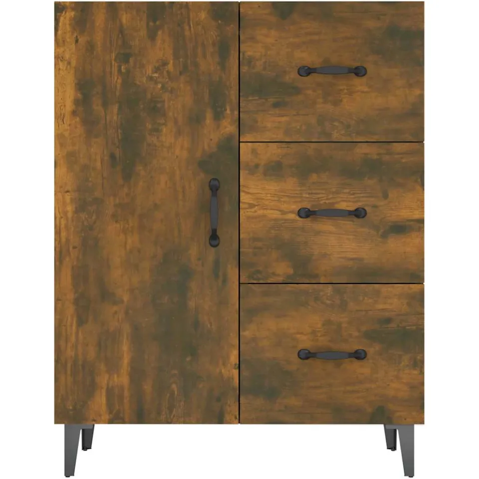 vidaXL Dressoir 69,5x34x90 cm bewerkt hout gerookt eikenkleurig, foto 4