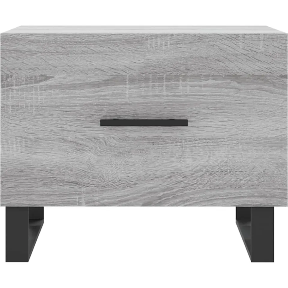 vidaXL Salontafels 2 st 50x50x40 cm bewerkt hout grijs sonoma eiken, foto 4
