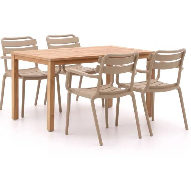 Forza Furniture Forza Vico/Liverpool 145cm dining tuinset 5-delig stapelbaar