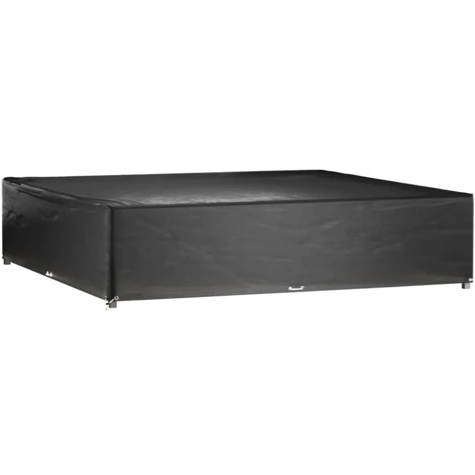 vidaXL Tuinmeubelhoezen 2 st 16 oogjes vierkant 240x240x55 cm Zwart