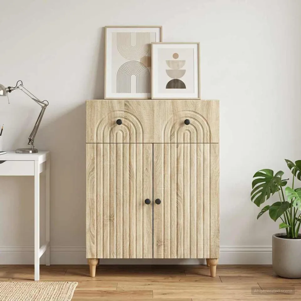 vidaXL Dressoir Sonoma Eiken 66 x 34,5 x 90 cm Bewerkt hout, foto 3