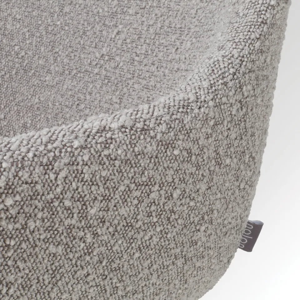 Nolon Niva-Mae draaibare tulp eetkamerstoel bouclé taupe - mat zwart onderstel, foto 4