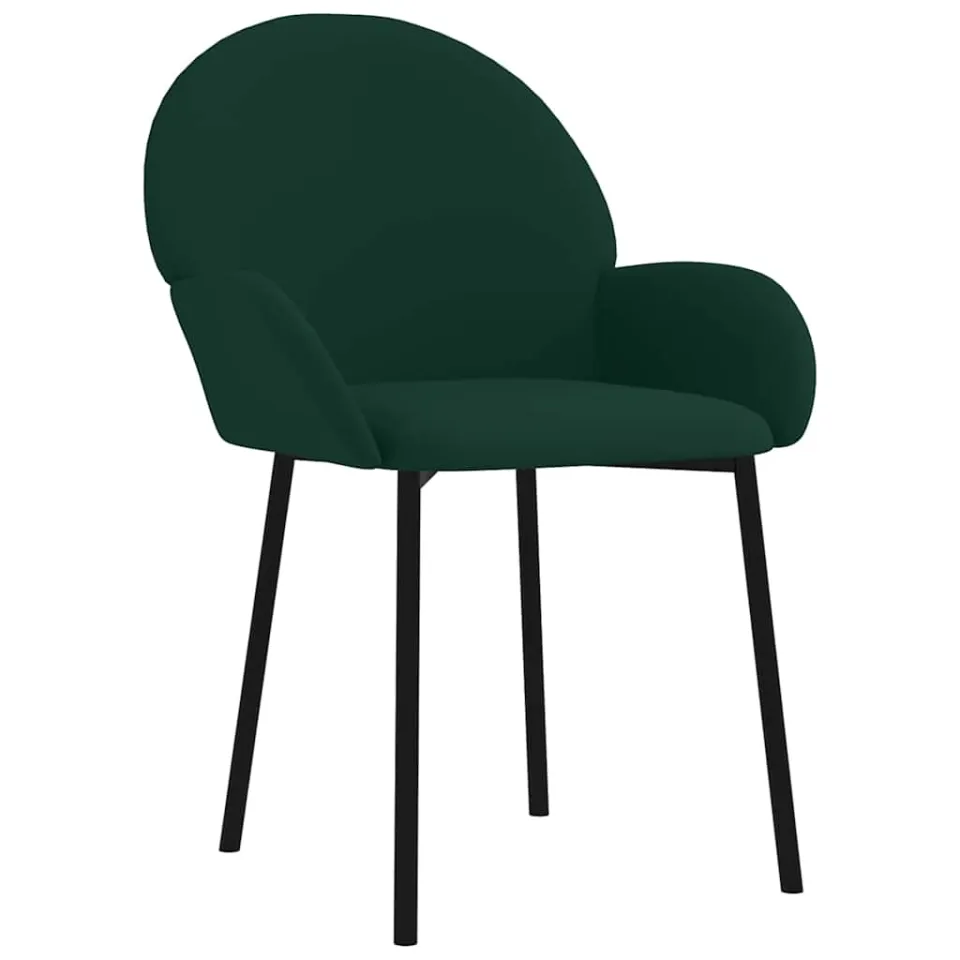 vidaXL Eetkamerstoelen 2 st fluweel donkergroen