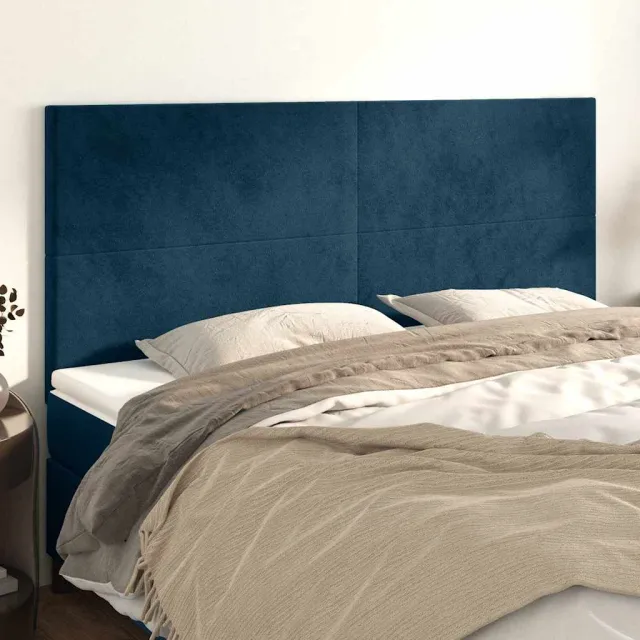 vidaXL Hoofdbord donkerblauw 180x5x118/128 cm fluweel
