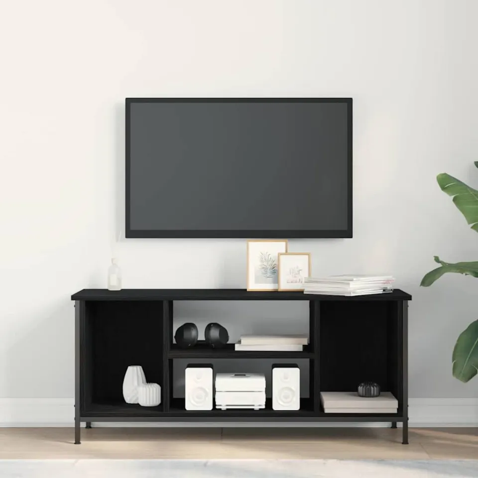 vidaXL TV-kast 102 x 35 x 45 cm Zwart Eiken Bewerkt hout, foto 4