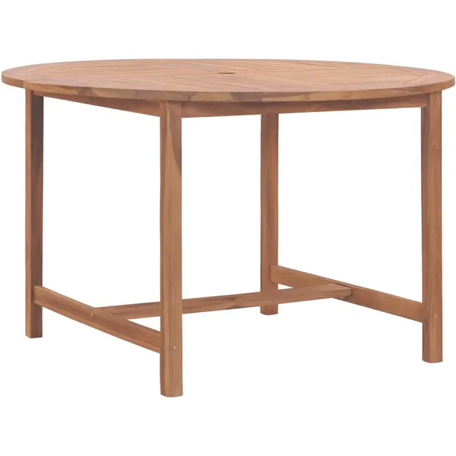 vidaXL Tuintafel Ø110x75 cm massief teakhout bruin, foto 2