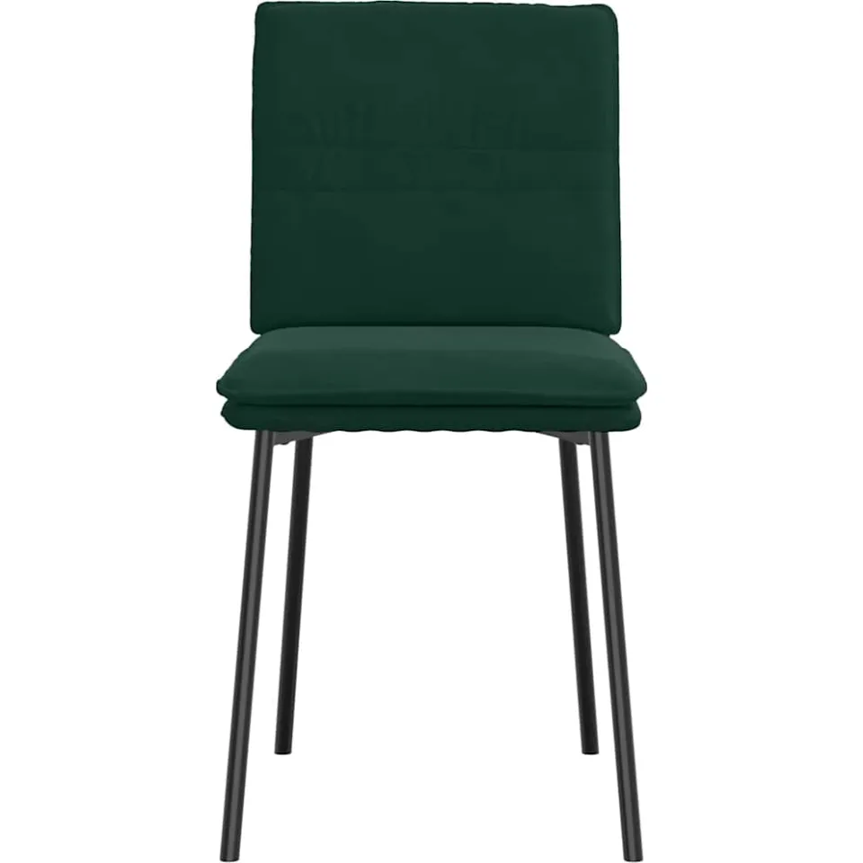 vidaXL Eetkamerstoelen 6 st fluweel donkergroen groen, foto 4