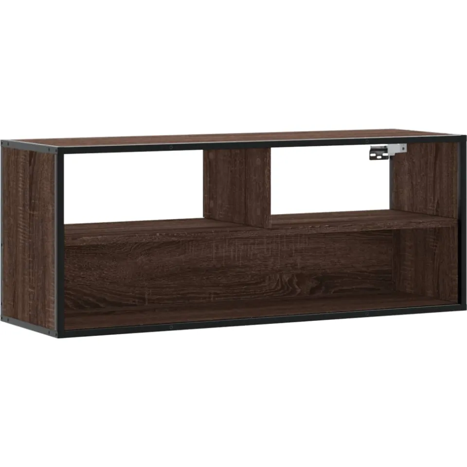 vidaXL Tv-meubel 100x31x39,5 cm bewerkt hout metaal bruin eikenkleurig, foto 3