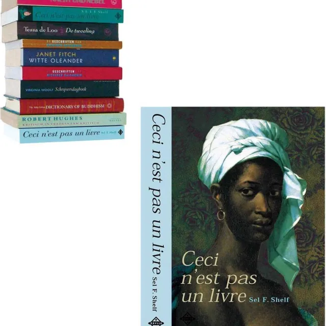 Cleverline Zwevende Boekenplank - Selfshelf - Ceci n'est pas un livre - Vrouw - Blauw - L 22 x B 15 x H 3 cm licht blauw