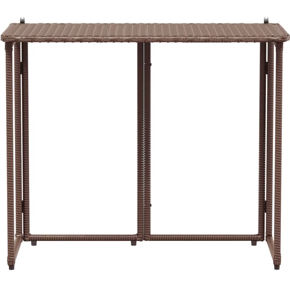 vidaXL Tuintafel inklapbaar 90x51x75 cm poly rattan bruin