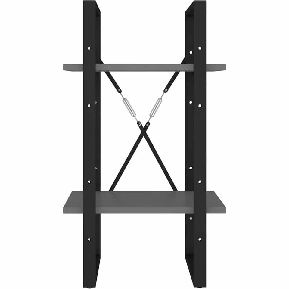 vidaXL Boekenkast met 2 schappen 40x30x70 cm bewerkt hout grijs, foto 4