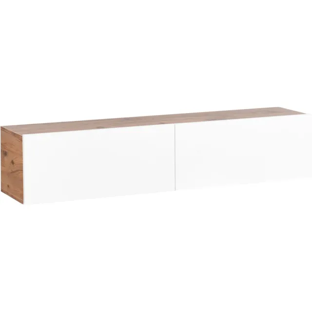 Beliani GLADSTONE - Wandgemonteerd TV-meubel - Bruin/Wit - 140 cm - Vezelplaat