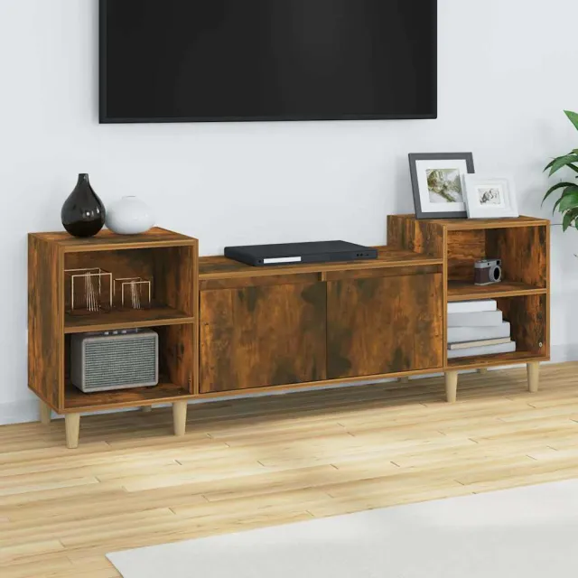 vidaXL Tv-meubel 160x35x55 cm bewerkt hout gerookt eikenkleurig, foto 2