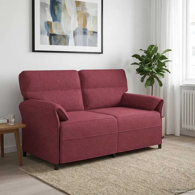 vidaXL 2-Zits Sofa 2-zits Wijnrood 158 x 83 x 95 cm Stof