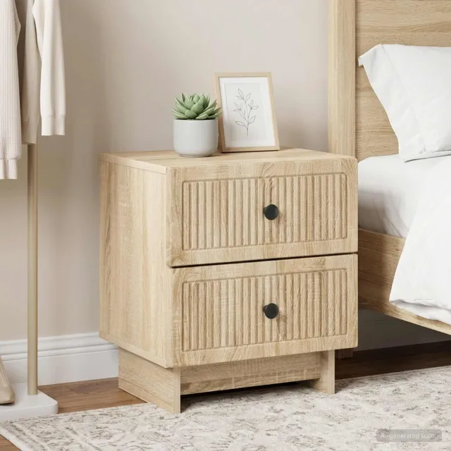 vidaXL Nachtkastje 2 st Sonoma Eiken 43 x 34,5 x 47,5 cm Bewerkt hout, foto 2