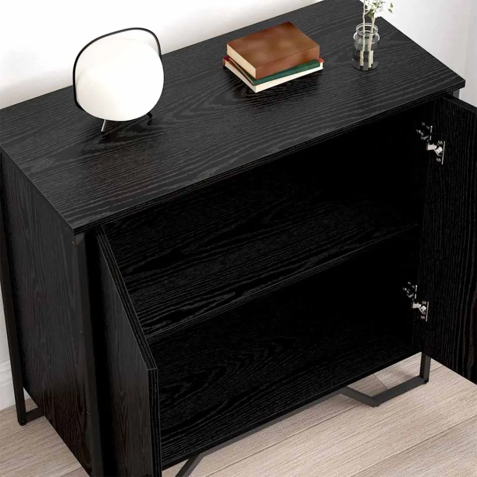 vidaXL Dressoir Zwart Eiken 78 x 35 x 74.5 cm, foto 4