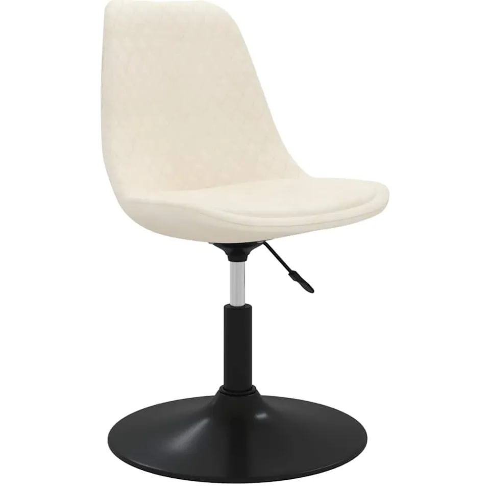 vidaXL Eetkamerstoelen draaibaar 4 st fluweel crèmekleurig