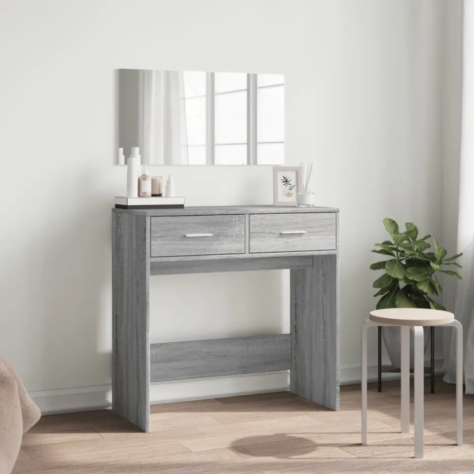 vidaXL Kaptafel met spiegel 80x39x80 cm grijs sonoma eikenkleurig, foto 3