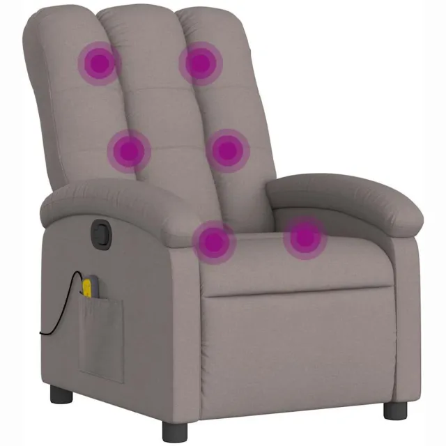 vidaXL Massagestoel - verstelbaar - stof - taupe