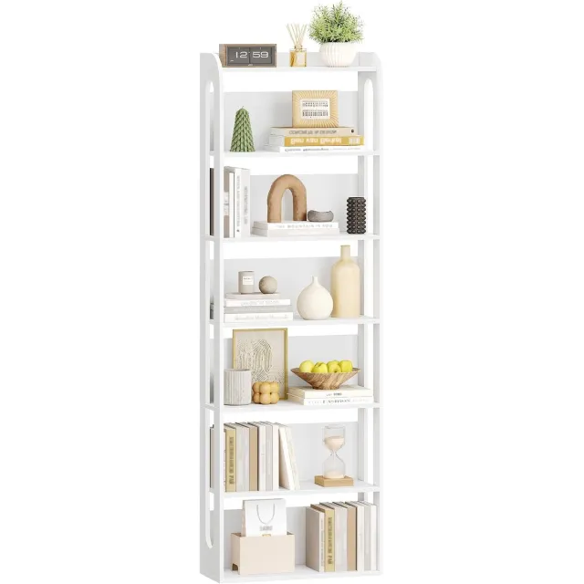 HILINSIE boekenplank, 7-laags houten boekenplank, boek, 182 cm wit