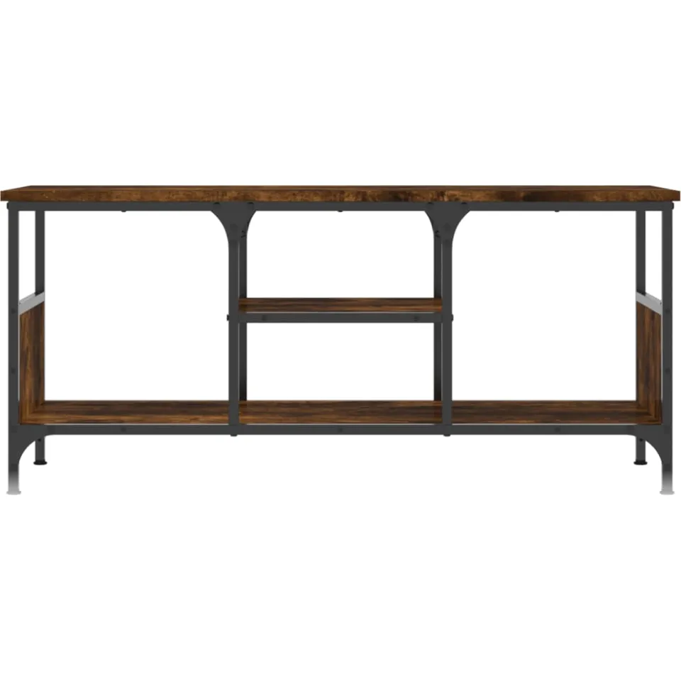 vidaXL Tv-meubel 100x35x45 cm bewerkt hout en ijzer gerookt eikenkleur, foto 2