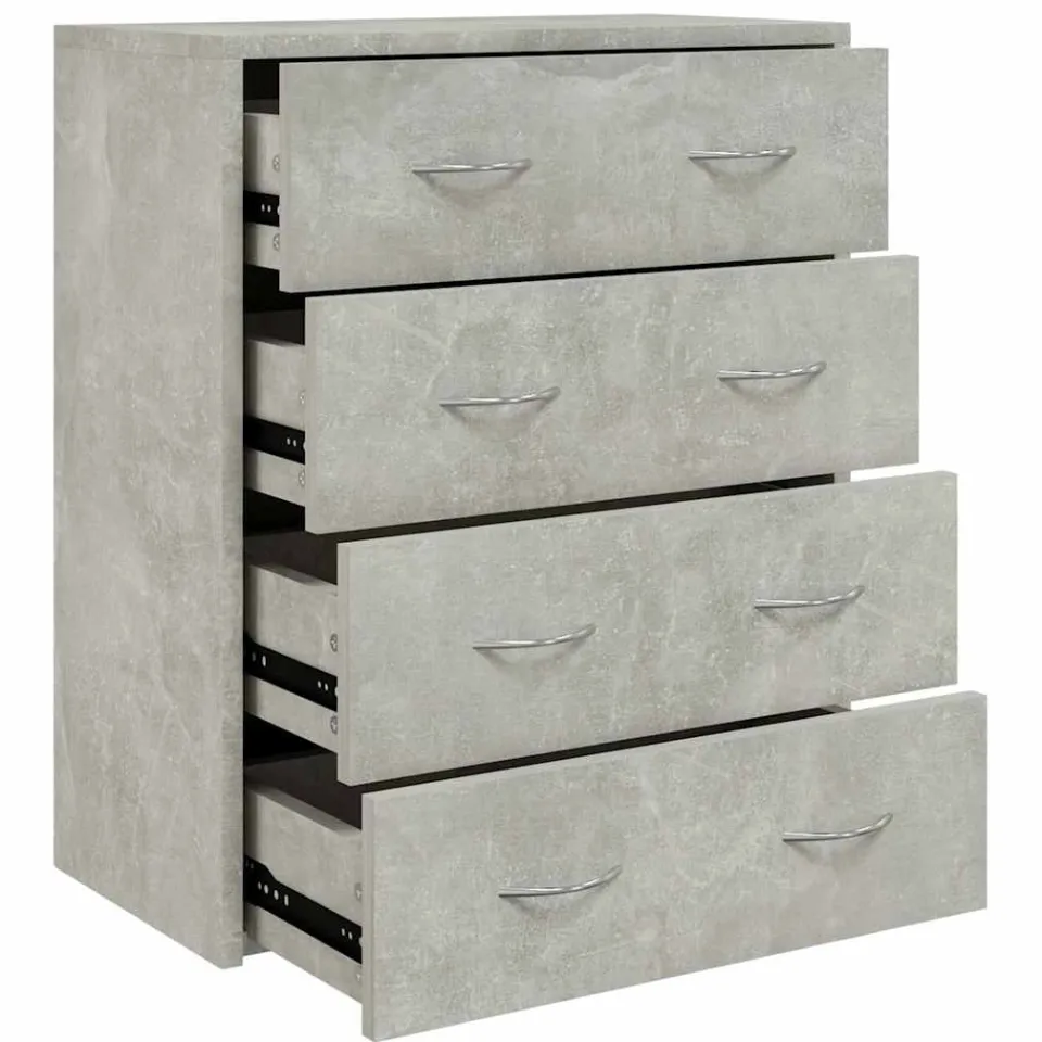 vidaXL Dressoir met 4 lades 60x30,5x71 cm betongrijs grijs, foto 3