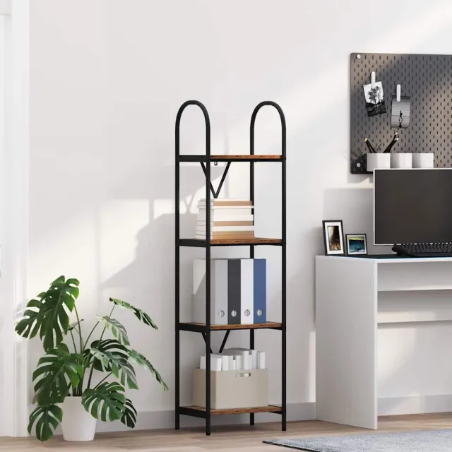 vidaXL Boekenkast 4-laags 40 x 30 x 146 cm Bewerkt hout Oudhout bruin, foto 2