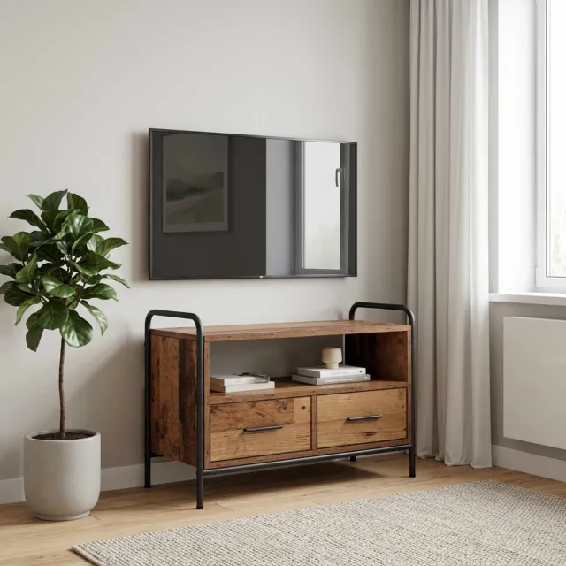 vidaXL Tv-meubel 67,5 x 33 x 50 cm Oud hout Bewerkt hout bruin, foto 2