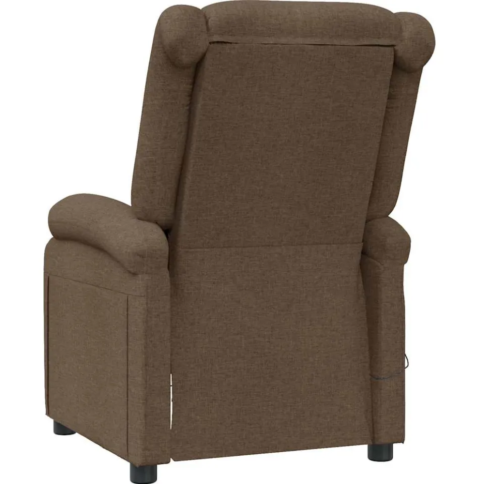vidaXL Massagestoel stof bruin, foto 4