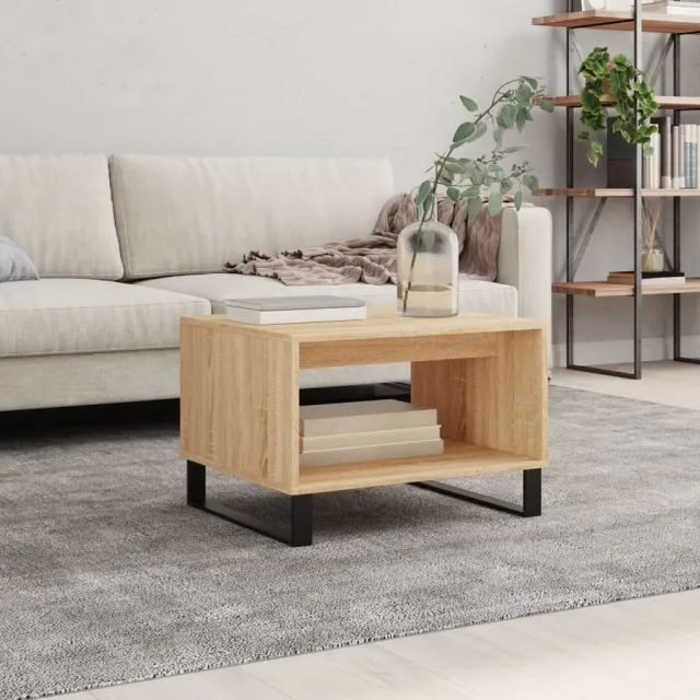 vidaXL Salontafel 60x50x40 cm bewerkt hout sonoma eikenkleurig, foto 2