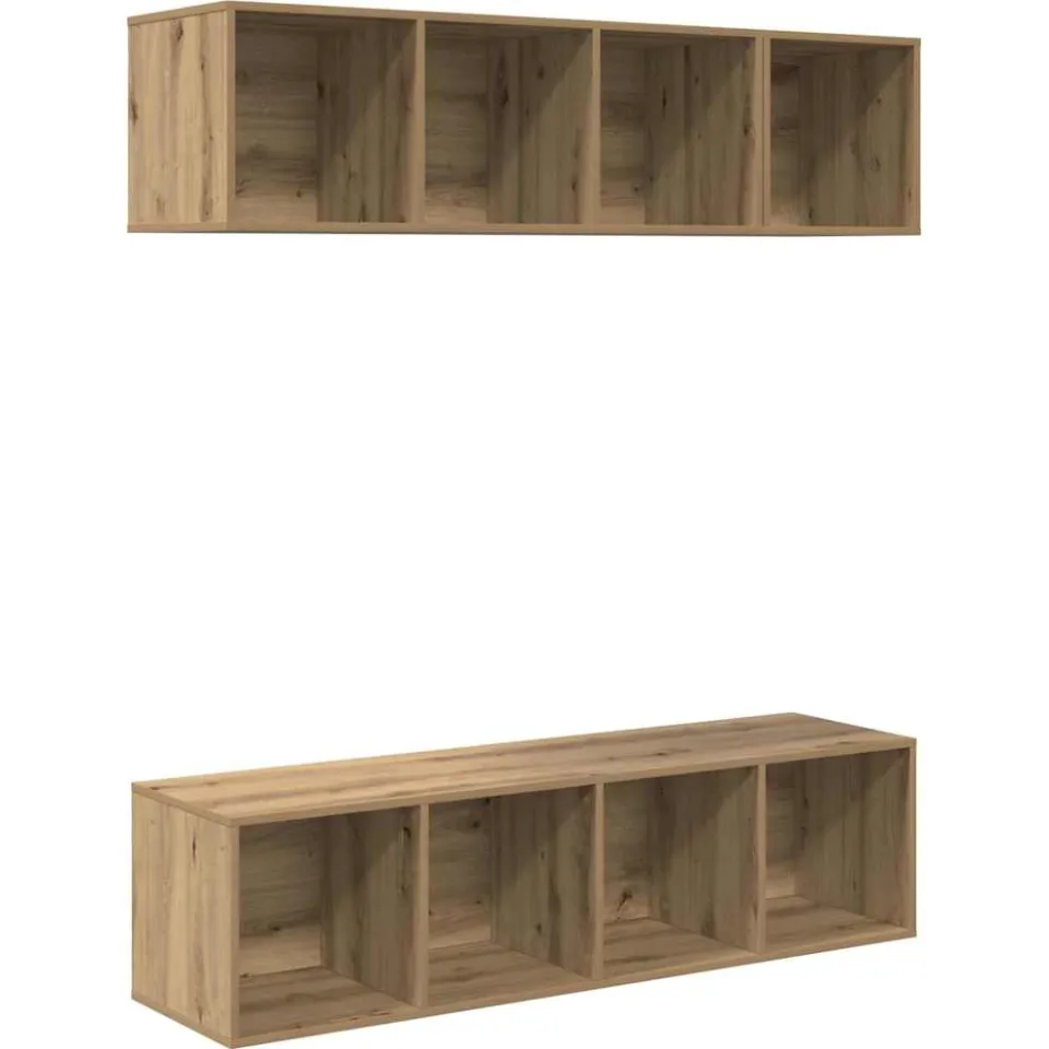 vidaXL Tv-meubelset 3 st Artisan Eiken Bewerkt hout Bruin