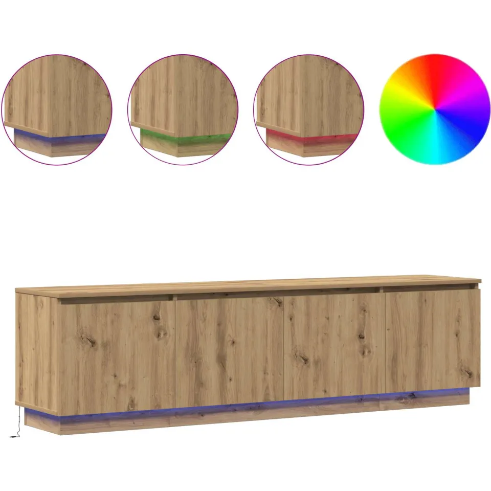 vidaXL TV-kast 180 x 38 x 49 cm Artisan Eiken Bewerkt hout, foto 4