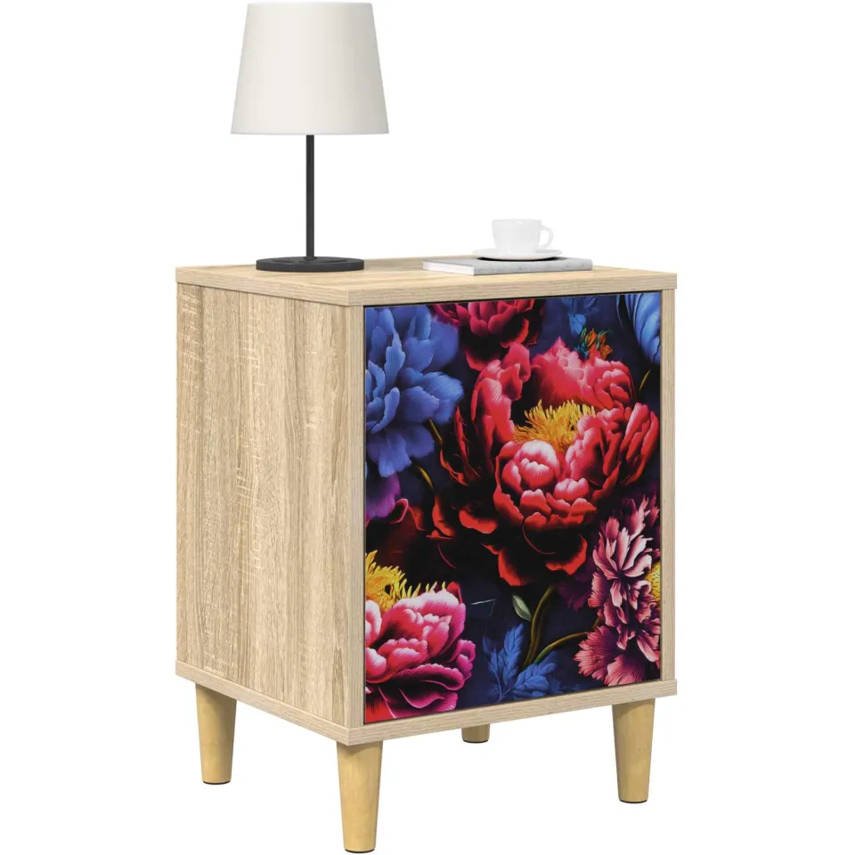 vidaXL Nachtkastje KIEL Sonoma Eiken 36 x 33 x 50 cm Bewerkt hout Bruin