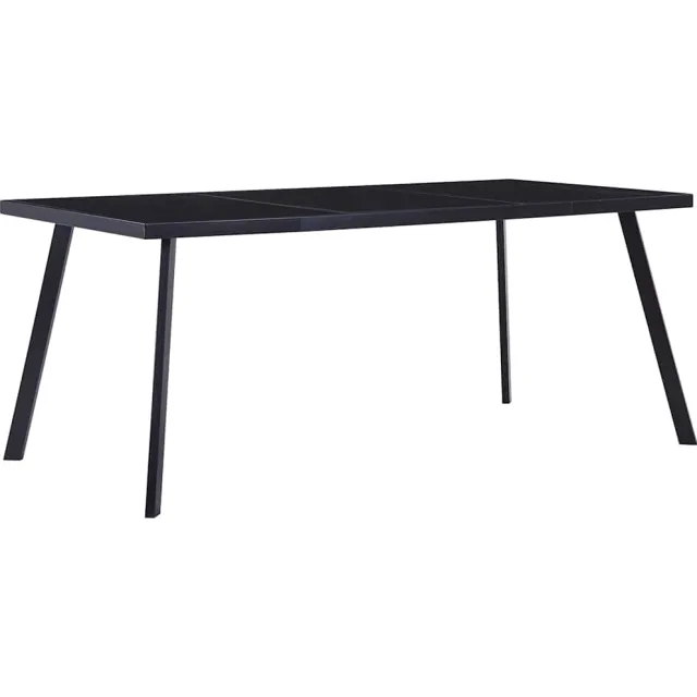 vidaXL Eettafel 160x80x75 cm gehard glas zwart