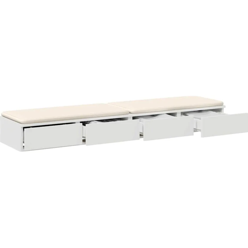vidaXL Bedlades Wit 140 x 36,5 x 16,5 cm Bewerkt hout
