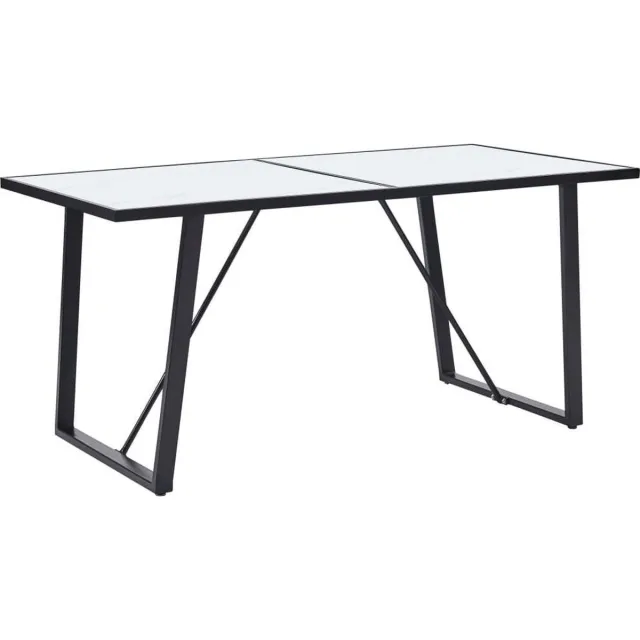 vidaXL Eettafel - 160x80x75 - cm - gehard - glas - wit