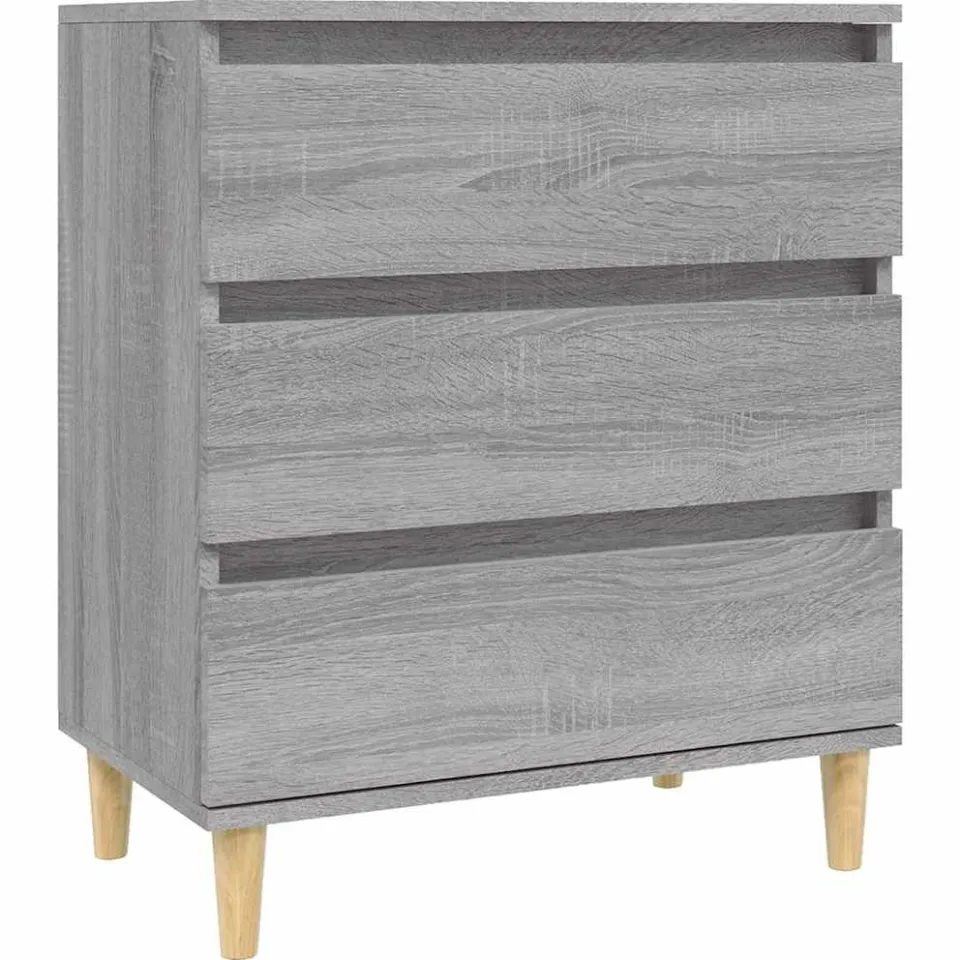 vidaXL Dressoir 60x35x70 cm bewerkt hout grijs sonoma eikenkleurig