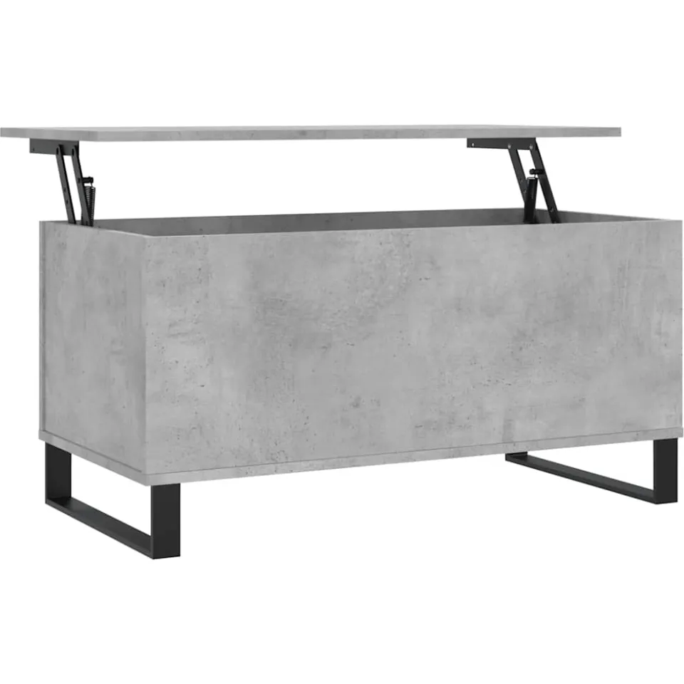 vidaXL Salontafel 90x44,5x45 cm bewerkt hout betongrijs